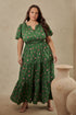 Trini Floral Palmer Poplin Tiered Maxi Dress Curve
